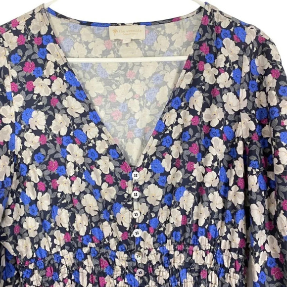 The Westside California Inspired Floral Midi Dress Size Large Silk Cotton EUC - Picture 3 of 14